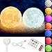 Global-Store 3D Moon Lamp Baby Night Light Remote Control, White and Warm White with Adjustable 7 Colors Rechargeable and Timer(5.9Inch)