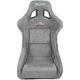 NRG Innovations NRG-FRP-302GY-ULTRA Universal Fixed Back Bucket Racing Seat with Side Mount Adapters for 6-Point Harnesses, Size L, Grey Seat Cover