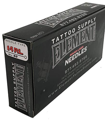 Element Tattoo Supply - 14RL Round Liner Tattooing Needles Tight Box 50 pcs Pre-Sterilized