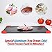Defrosting Tray with Red Silicone Border Thaws Frozen Food Faster The Quicker and Safest Way to Defrost Meat or Frozen Food Quickly : Rapid thaw - Heating Tray Magical pad Melting by PINE KITCHEN CO