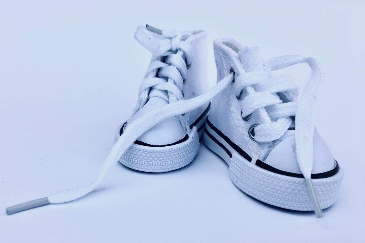 VenProject Shoes 7cm for Dolls Canvas Shoes for DIY Sneakers for Dolls Accessories for Doll Clothes Dress up White