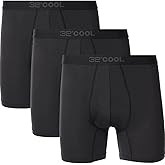 32 Degrees COOL Men's Comfort Mesh Boxer Brief, 3-Pack, Black, XL