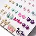 Oaonnea 20 Pack New Enamel Stud Earrings Set for Teen Girls Heart Unicorn Women Multicolor Earrings