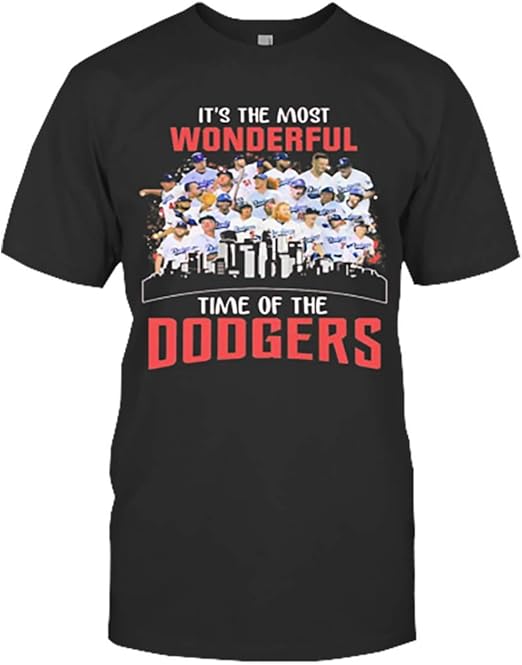 Amazon I t s The Most Wonderful Time Of The D o d g e r s T Shirt 