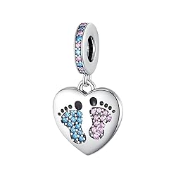 VALGACLS Baby Footprints Charm Baby Feet Charm Foot
