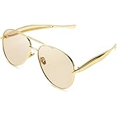 SODQW Gold Aviator Sunglasses for Women Men Trendy Designer Metal Sun Glasses with UV400 Metal Frame Ladies Shades