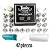 Deluxe cake decorating set - Professional quality stainless steel Russian piping nozzles, icing bags and other supplies (47 pieces) + instructions and tips for best cupcake decorations!