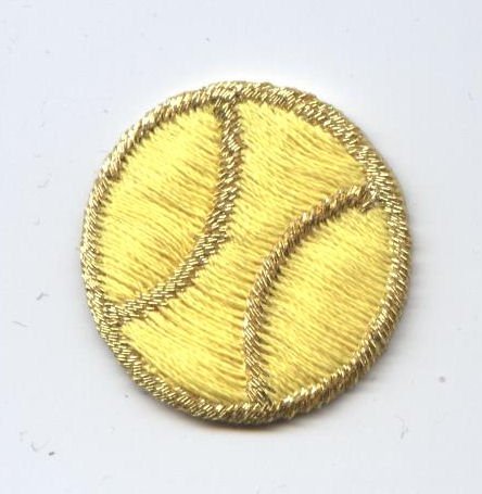 Small Tennis Ball Iron on Embroidered Patch