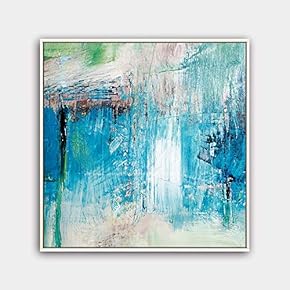 Framed Canvas Wall Art Abstract Color Painting Canvas Prints Home Artwork Decoration for Living Room,Bedroom - 16x16 inches