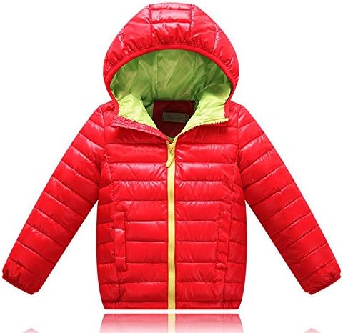 LISIBOOO 3-10 Years Baby Boys Winter Jacket Coat Fashion Winter Jacket Outwear Kids Warm Cotton Padded Coat (T4-5, Red)