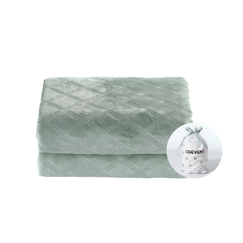 CREVENT Fuzzy Baby Throw Blanket Neutral, Super Soft Plush Blanket for Baby Boys and Girls/Newborns/Infant/Toddler (75X100cm Laurel Green)