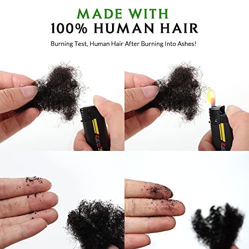 Orientfashion Locks Natural Hair, Dreadlocks Natural Handmade Locks Human Hair Extension for Men/Women (12 Inches 0.5 cm 20 Locs #Natural Black)
