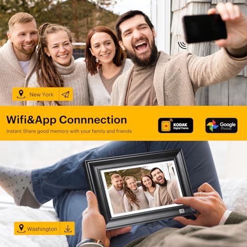 KODAK WiFi Digital Picture Frame, 1920 x 1200 HD Touchscreen Digital Photo Frame, 10.1 Inches Intelligent Electronic Picture Frame with 32 GB Memory