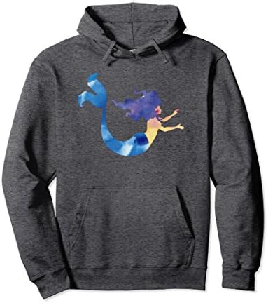 Unisex Mermaid Swimming Cute Hoodie XL: Dark Heather