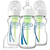 Dr. Brown's Options 3 Piece Wide Neck Glass Bottles, 9 Ounce