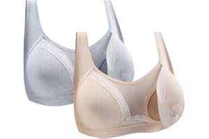 KINRUI 2PC Nursing Bras for Breastfeeding and Pumping Hands Free Womens Wirefree for Maternity Bralettes Comfy Pregnancy Bra