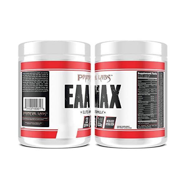 Primeval Labs EAA Max - 30 Servings - Full Essential Amino Acid Profile Drink (Strawberry Mango)