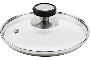 Pastlla 6.5 Inch Universal Tempered Glass Pot Lid Glass Covers for Frying Pan Wok Pot Skillet, with Insulated Handle and Sili