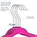 Zober Velvet Baby Hangers for Closet - Pack of 30 Non Slip Toddler Hangers for Shirts, Pants & Dresses w/ Swivel Hook - Durable Infant Hangers w/ Notches - Small Kids Hangers - Pink