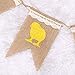 Tinksky EASTER Bunny Banners Decoration EASTER Burlap Banners Easter Rabbit Carrot Print Burlap Bunting Banner