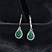 JewelryPalace Pear Gemstones Birthstone 5.4ct Green Nano Russian Simulated Emerald Dangle Earrings For Women Solid 925 Sterling Silver