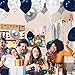 12 inch Navy Blue and Silver Confetti Balloons, White Pearl and Silver Metallic Party Balloons for Wedding or Birthday Decorations(60 pcs)