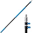 5-12 ft Long Telescopic Extension Pole, Multi-Purpose Extendable Pole with Universal Twist-on Metal Tip, Lightweight Sturdy Aluminum Telescoping Pole for Painting, Dusting and Window Cleaning