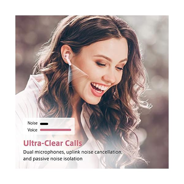 Wireless-Earbuds-Boltune-Bluetooth-V52-Earbuds-with-4-Microphones-in-Ear-Stereo-Crystal-Clear-Bluetooth-Headphones-USB-C-Quick-Charge-IPX8-Waterproof-40Hours-Playing-Time-SingleTwin-Mode-Pink Wireless Earbuds, Boltune Bluetooth V5.2 Earbuds with 4 Microphones in-Ear Stereo Crystal-Clear Bluetooth Headphones USB…