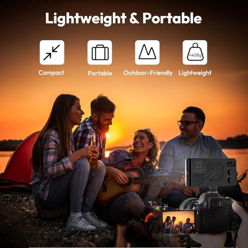 ULANZI LM-P40 RGB LED Video Light, 2700-6500K 40W Portable Camera Light, 5000mAh Rechargeable Battery, 20 Scene Modes, Mini Studio Lighting for YouTube, Vlogging, Live Streaming, Photography