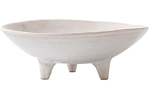 CM CHIC MONDAY 6" Small Decorative Bowl, Multi-Purpose Decorative Bowls for Keys, Candy and Home Decor, Ceramic Bowl （Retro White）