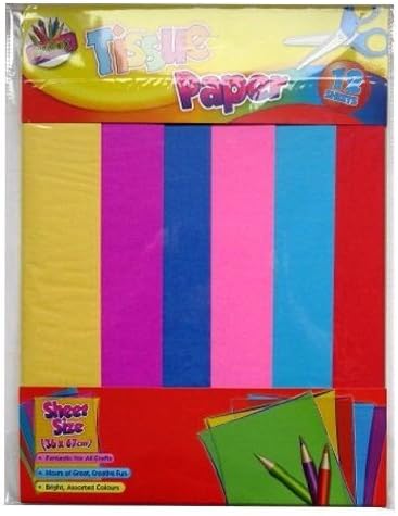 Art Box - 12 Sheets Tissue Paper, 360mm x 670mm jedes Blatt