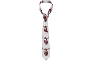 VVTDESA (Funny Christmas Moose) Printed Men's Tie Silk Soft Formal Dinner Party Wedding Party Fun Fashion Modern Neckties for
