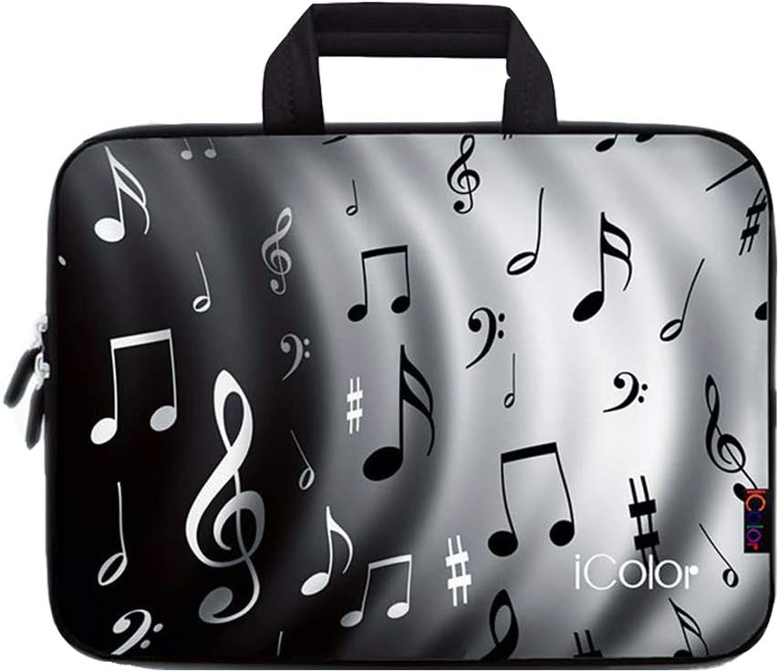 iColor 11.6 12 12.1 12.2 Inch Laptop Carrying Case - Protective Sleeve Bag with Handle - Lightweight Chromebook Ultrabook Travel Briefcase (Music Notes)