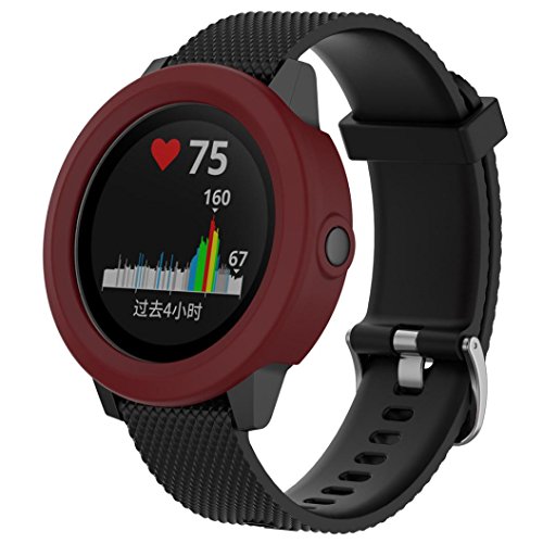 Lywey Waterproof Summer Funny Silicone Protector Case Cover Shell For Garmin Vivoactive 3 Smart Watch Personalize Bracelet (Wine)