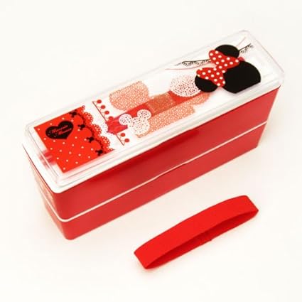 Amazon Co Jp スリム2段ランチbox ランチボックス お弁当箱 箸付き レッド シルエットミニー カラー ミニーマウス ディズニー ランチ用品 Ormc 文房具 オフィス用品
