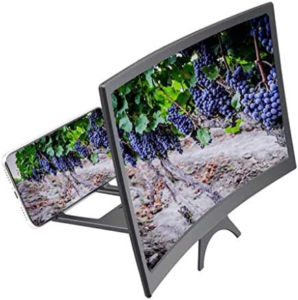 WFTD 3D Curved Video Amplifier, 12 Inch Foldable Cell Phone TV Screen Magnifier Expander, Suitable for All Mobile Phones Within 6.5 Inches, Black