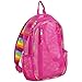 Eastsport Active Mesh Backpack See Through Semi Transparent with Adjustable Straps for Work, Travel, Security, Swimming and Beach - English Rose Pink/Rainbow