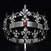 DcZeRong Adult Men Women Queen King Crowns Metal Crystal King Queen Birthday Prom Full Tiara Crowns Cake Topper