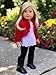Uptown Girl - 4 Piece Outfit - Red Ruffled Jacket, White Tank Top, Black Leggings and Boots - Clothes Fits 18 Inch Doll (Doll Not Included)