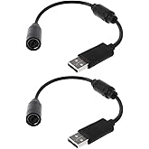 Jedihra 2 Pack Replacement Dongle USB Breakaway Cable for Xbox 360 Wired Controllers, Extension Adapter Cable for Xbox 360 (2