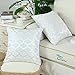 CaliTime Pack of 2 Cushion Covers Throw Pillow Cases Shells for Home Sofa Couch Modern Shining & Dull Contrast Quatrefoil Accent Geometric 20 X 20 Inches White