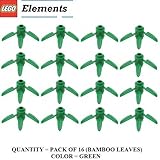 Parts - Plants Lego, Round 1 x 1 with 3 Bamboo Leaves (PACK of 16 Green Bamboo Leaves)