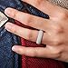 ThunderFit Silicone Wedding Bands for Women, Dome Unique Anniversary Rings 5.5mm Wide 2mm Thick - 1/2/3/4/5/6/7/8/12 Variety Multipack (Purple, Grey, Black, White - Size 4.5-5 (15.70mm))