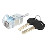 X AUTOHAUX 51217019975 51218244049 Car Front Left Driver Side Door Lock Cylinder Replacement Kit with 2 Keys for BMW 330Ci 3.0L 2001-2006
