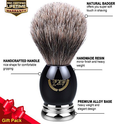 Shaving Brush, Badger Brush Shaving, Best Badger Shaving Brush, Luxury Chrome Handle, Heavy Weight, Natural Soft Badger (Metal Sapphire). Professional Shaving Brush for Men, Shaving Brush 100% Natural - Thumbnail 6