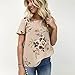 TOPUNDER 2018 Women Short Sleeve Tops Floral Printing Blouse Casual T Shirt Loose