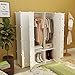 KOUSI Portable Clothes Closet Wardrobe Bedroom Armoire Dresser Cube Storage Organizer, Capacious & Customizable, White, 10 Cubes & 2 Hanging Clothes