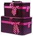 Ever Moda Polka Dot Collection Makeup Train Case (2-piece set)