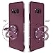 Henpone Case for Samsung Galaxy S21 Plus Case for Women Girl,Bling Diamond Ring Protective Case with Ring Kickstand for Samsung Galaxy S21 Plus 6.7'' 5G Fashion Purple