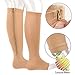 Zipper Medical Compression Socks With Open Toe - Best Support Zipper Stocking for Varicose Veins, Edema, Swollen or Sore Legs, (Large, Beige)